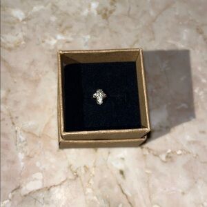 Diamond Earring 925 Sterling Cross Stud (Single)